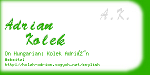 adrian kolek business card